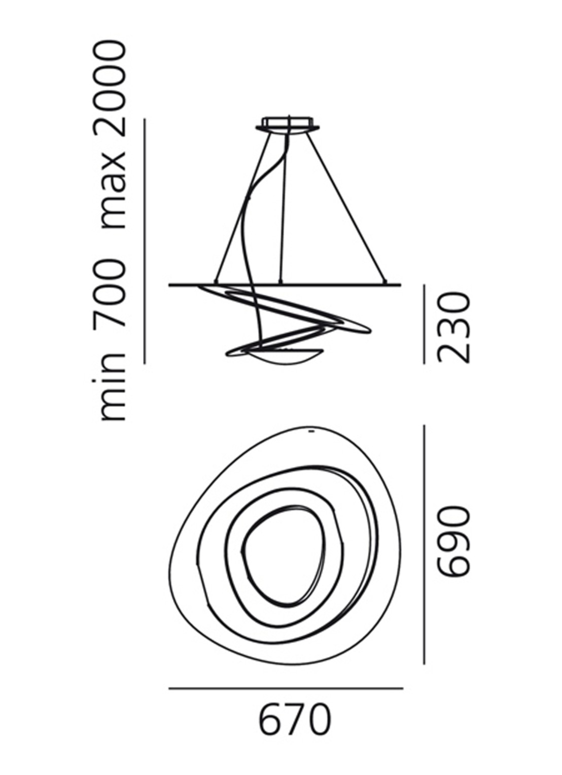 Artemide Pirce Mini Sospensione hanglamp LED 58 x 67 x 69 cm - detail 5 wit