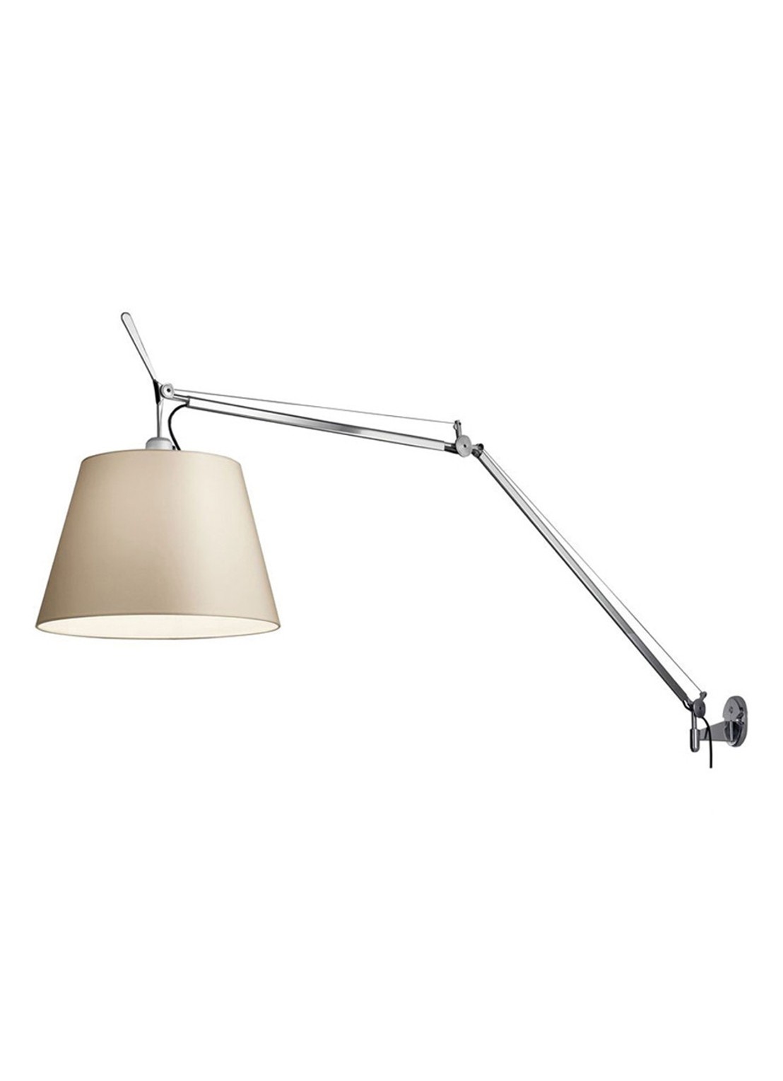 Artemide Tolomeo Mega parete wandlamp met dimmer aluminium 206 cm - voorkant creme