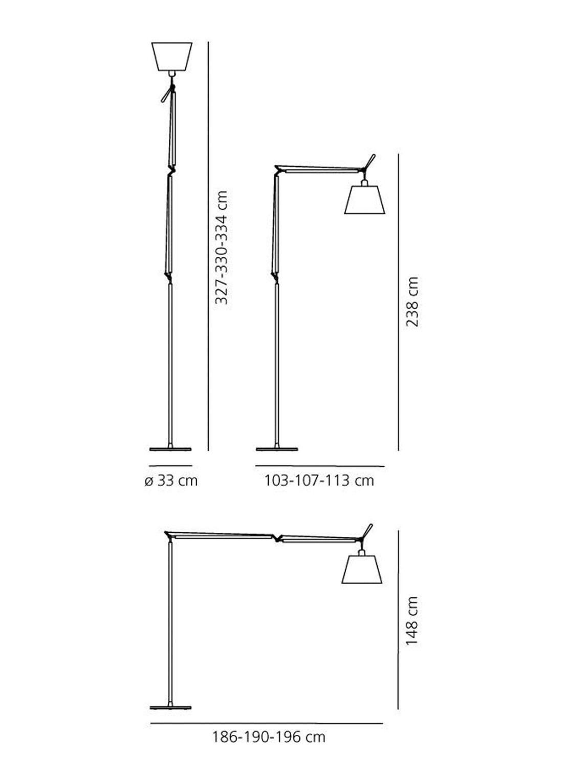 Artemide Tolomeo Mega Terra vloerlamp LED met toetsdimmer aluminium - detail 5 creme