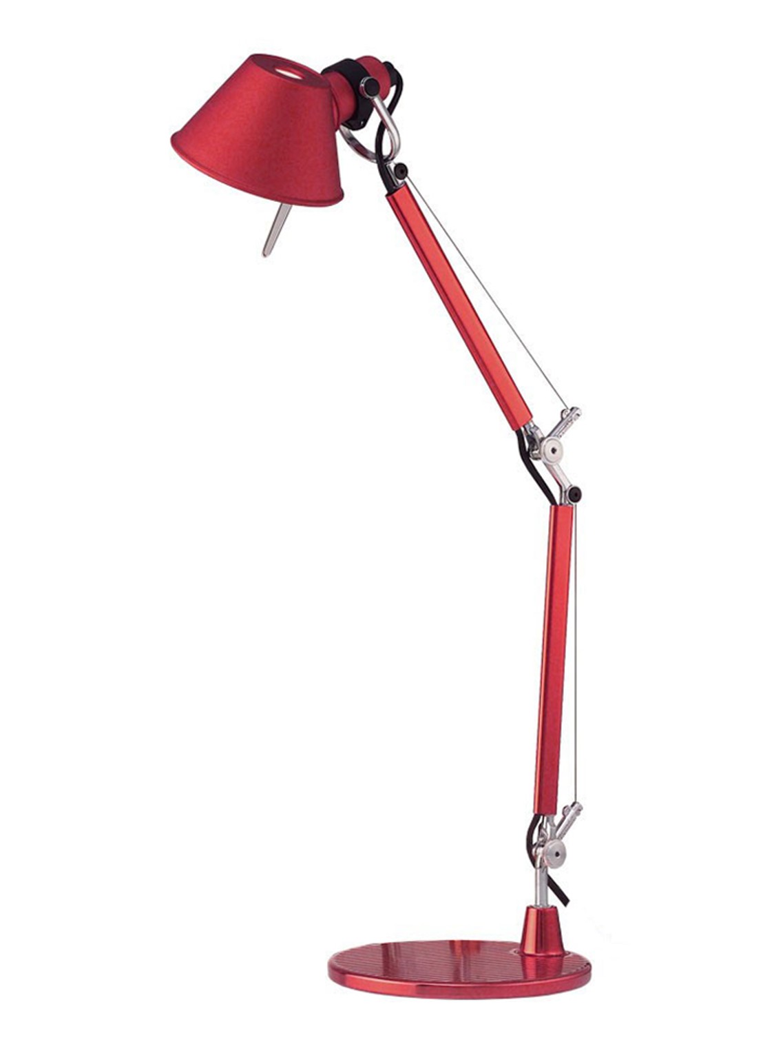 Artemide Tolomeo Micro bureaulamp 73 x Ø17 cm - voorkant rood