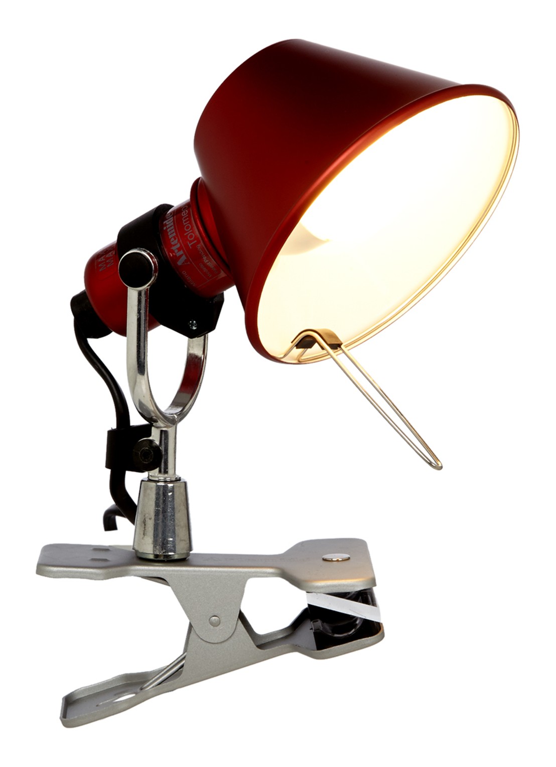 Artemide Tolomeo Micro Pinza wandlamp - detail rood