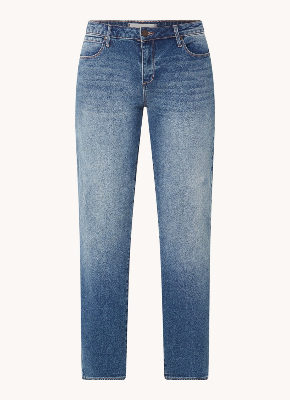 Articles of Society Rene mid waist tapered fit jeans met medium wassing - voorkant indigo