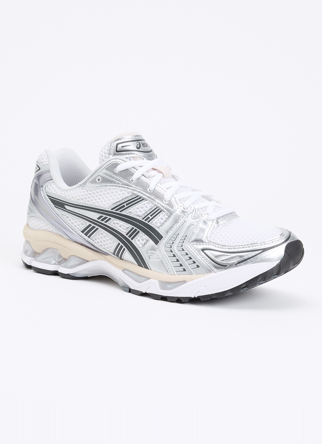 ASICS Gel-Kayano 14 sneaker met mesh details en metallic finish - voorkant 2 wit