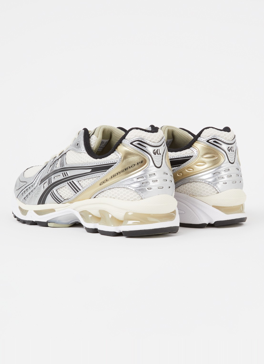 ASICS Gel-Kayano 14 sneaker met mesh details - achterkant zilver