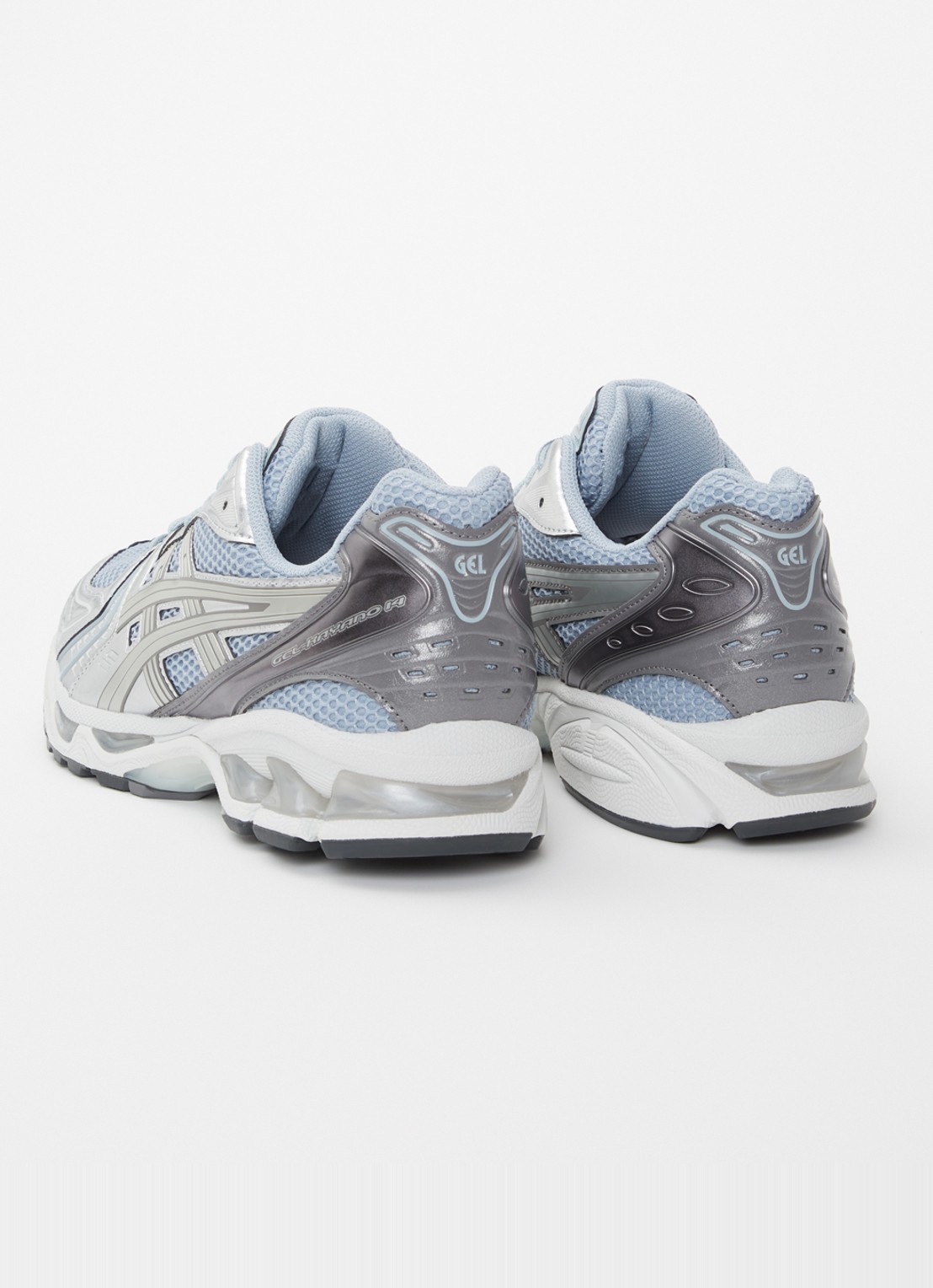 ASICS Gel-Kayano 14 sneaker met mesh details - achterkant blauwgrijs