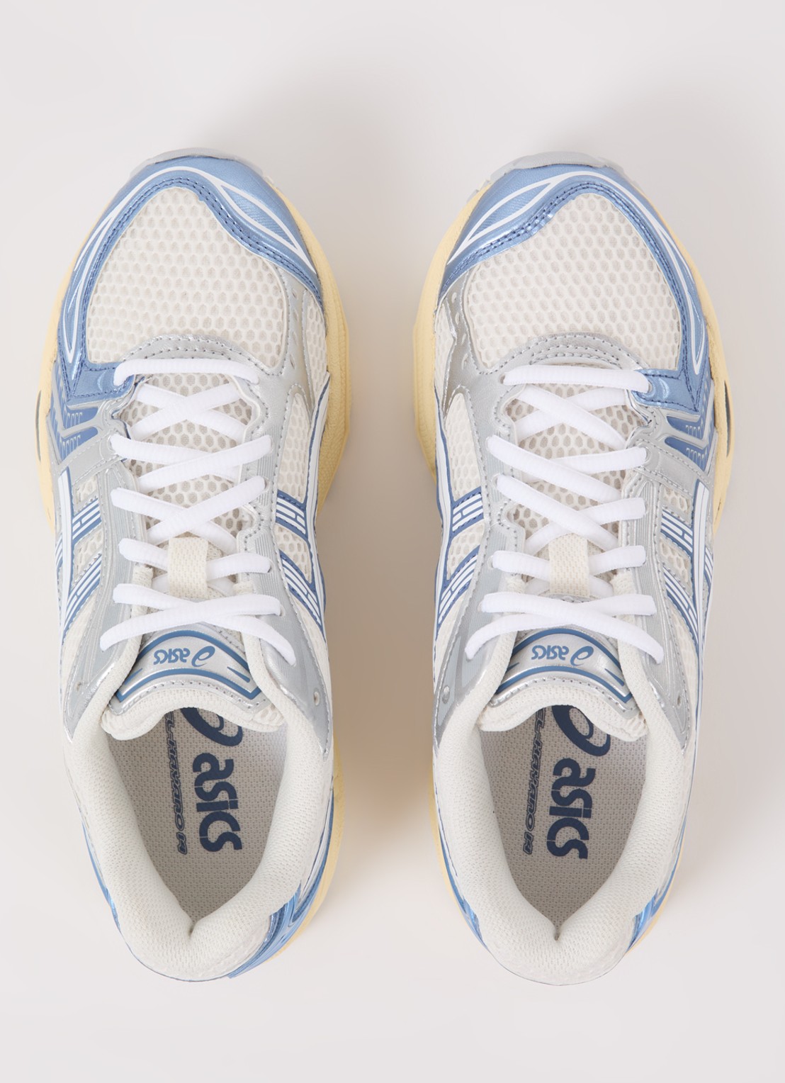 ASICS Gel-Kayano 14 sneaker met mesh en metallic details - detail 4 lichtblauw