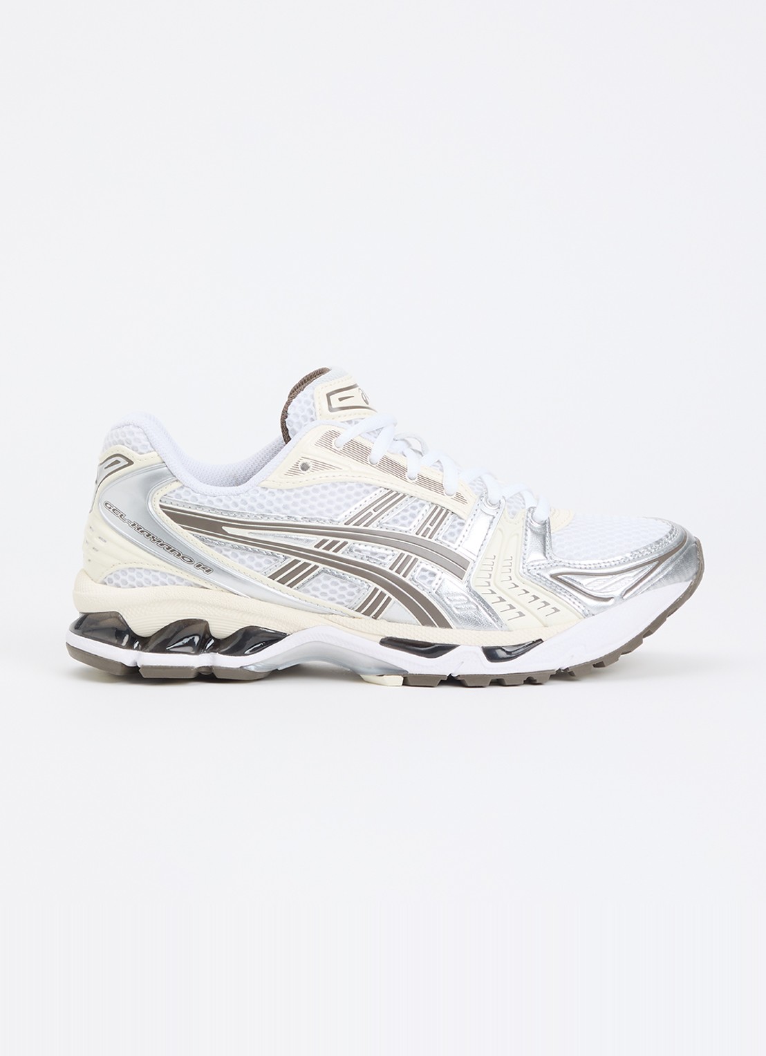 ASICS Gel-Kayano 14 sneaker met mesh en metallic details  - voorkant wit