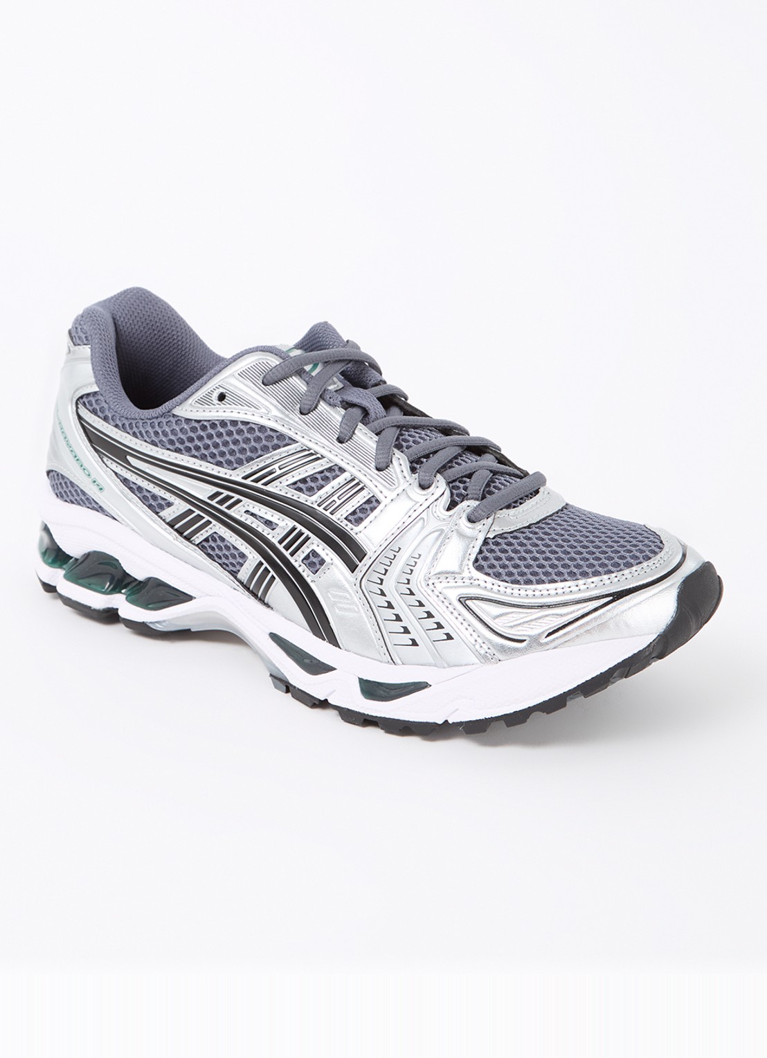 ASICS Gel-Kayano 14 sneaker met metallic details - voorkant 4 donkergrijs