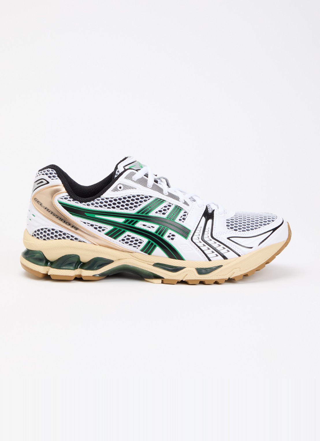 ASICS Gel-Kayano sneaker van mesh met metallic details - voorkant 4 wit