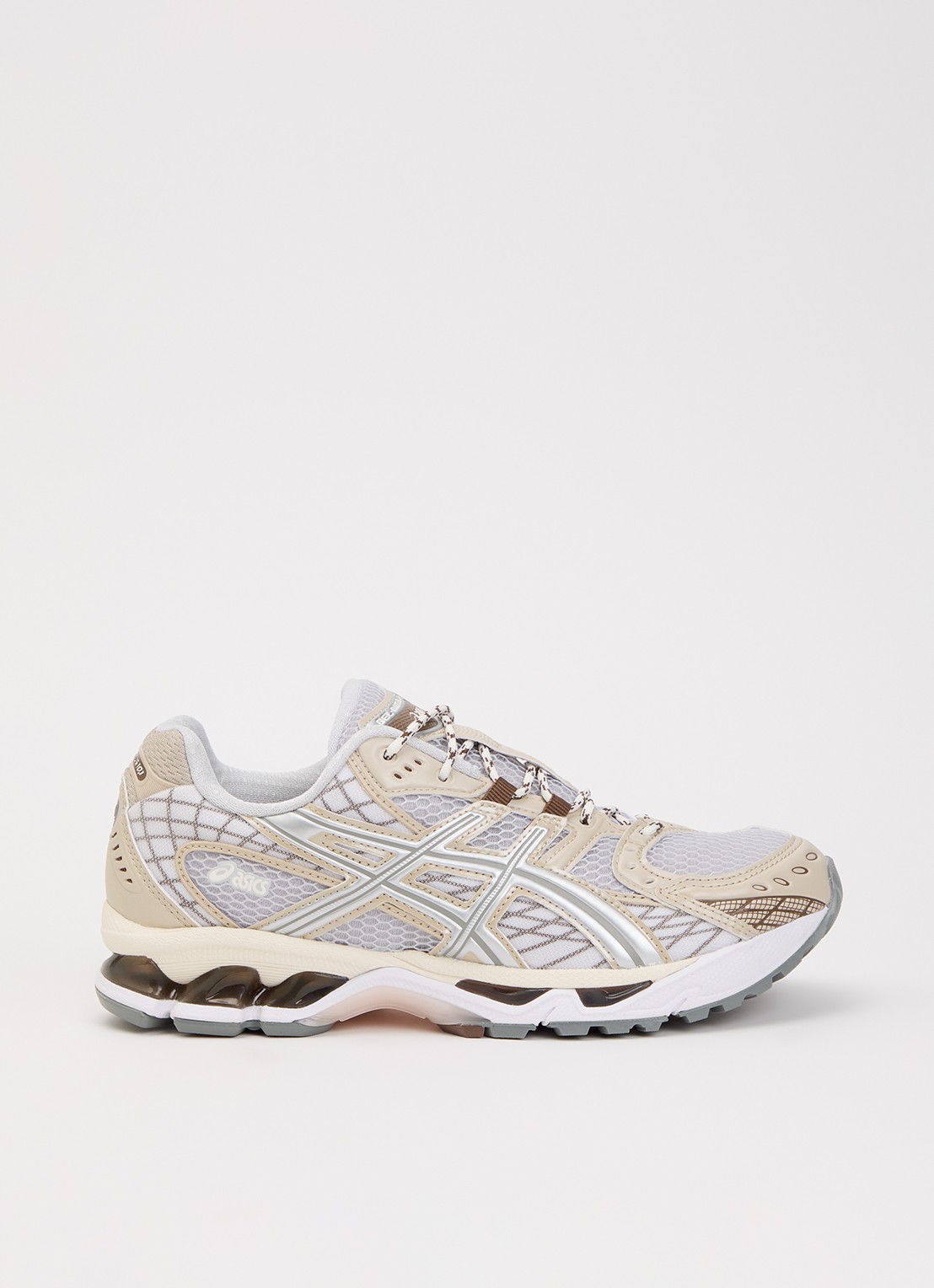 ASICS Gel-Nimbus sneaker van mesh met logo - voorkant beige