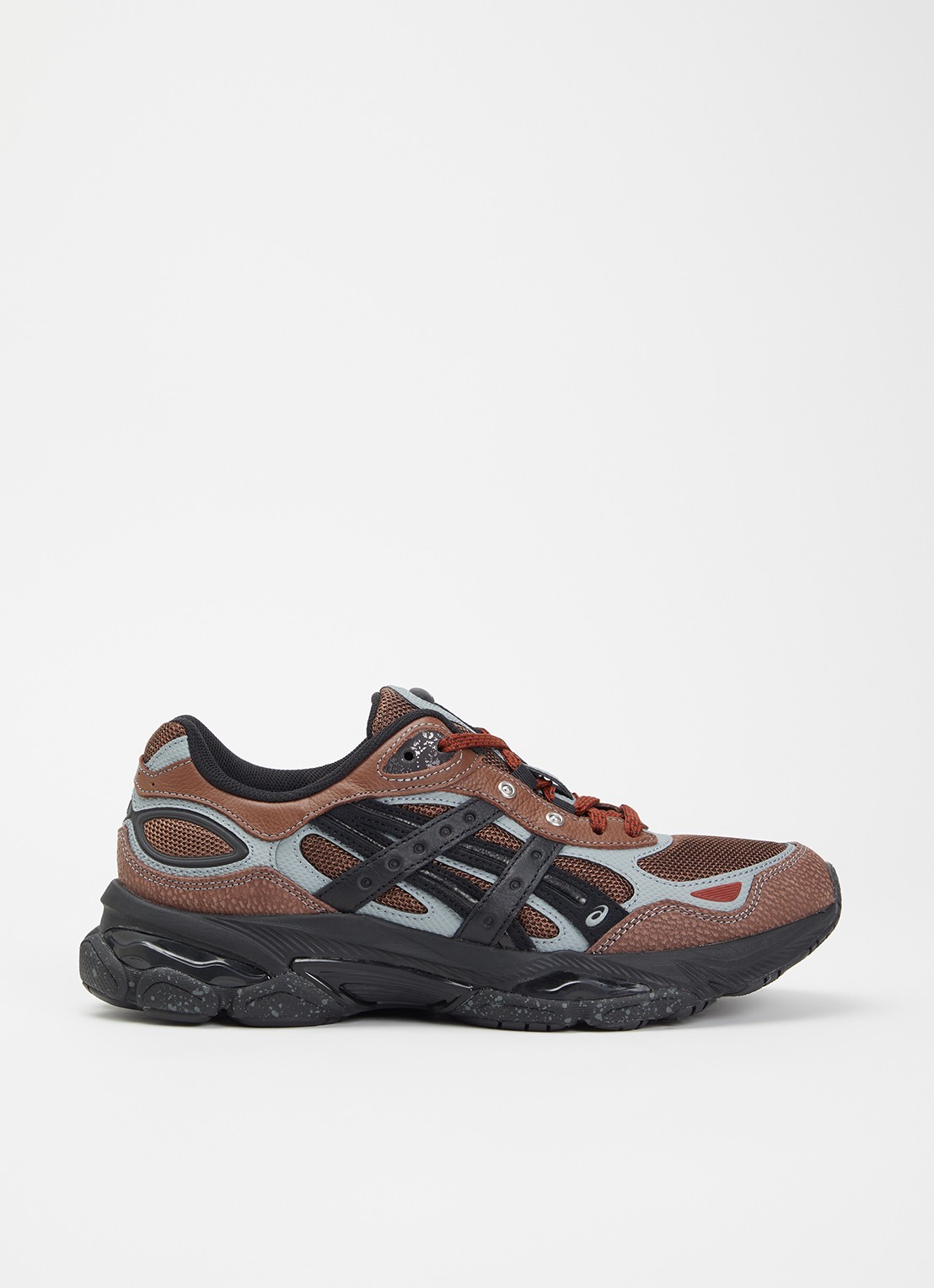 ASICS Gel-Nyc 2.0 sneaker met leren details - voorkant 4 donkerbruin