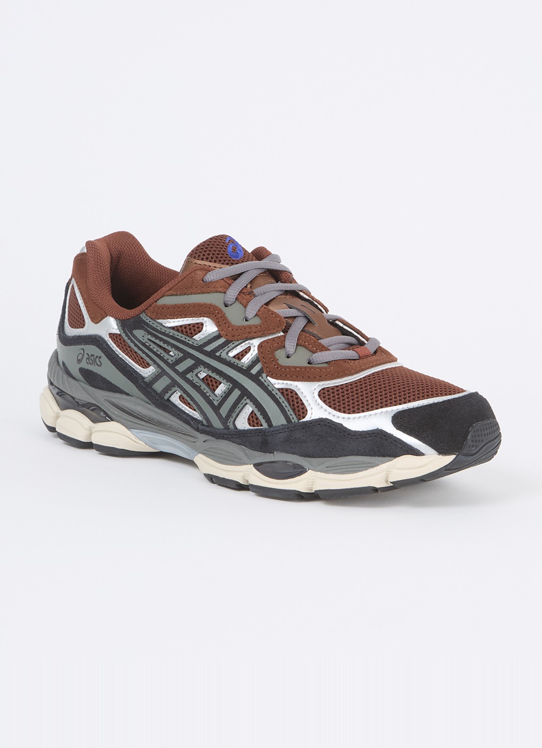 ASICS Gel-Nyc sneaker met suède details - voorkant kastanjebruin