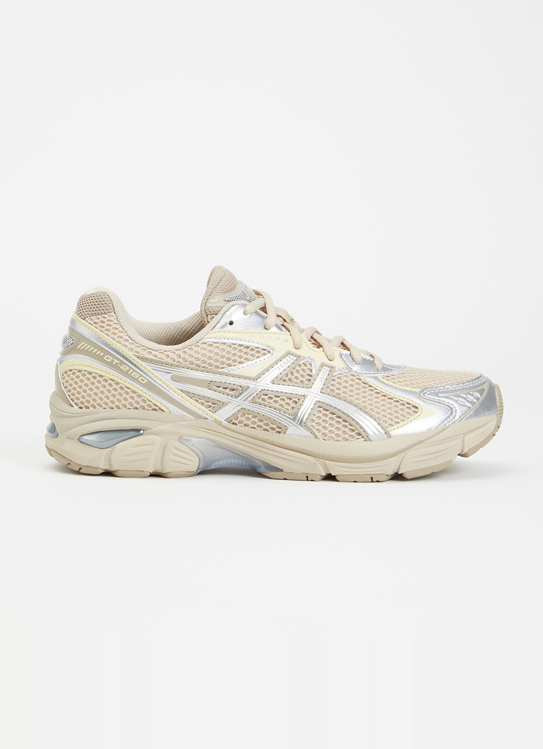 ASICS GT-2160 sneaker van mesh met metallic details - voorkant beige