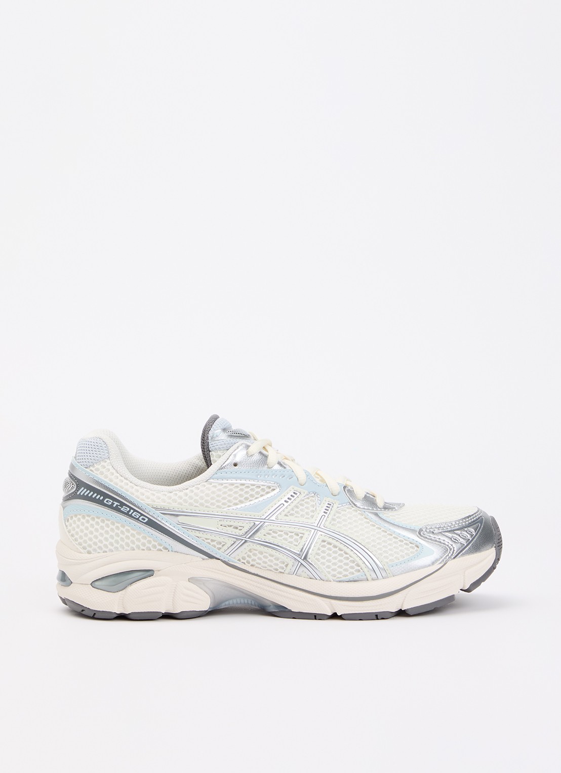 ASICS GT-2160 sneaker van mesh met metallic details - voorkant zilver