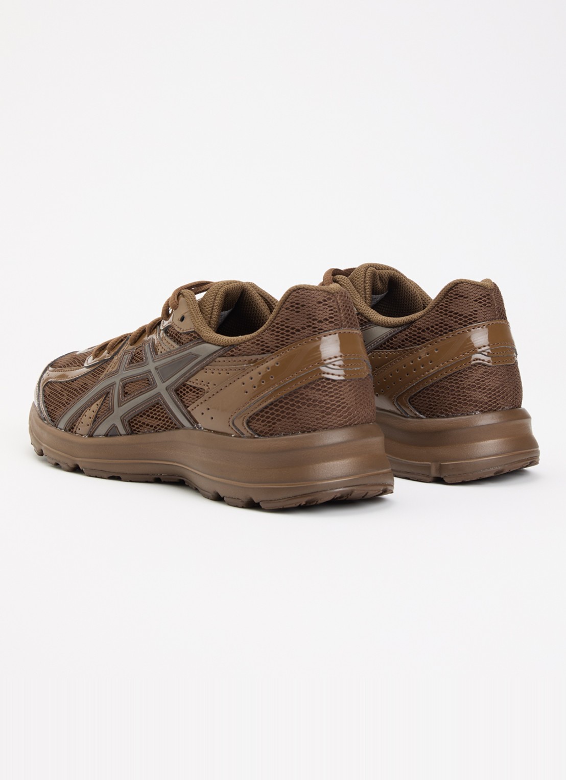 ASICS Jog 100S sneaker van mesh met logo - achterkant bruin