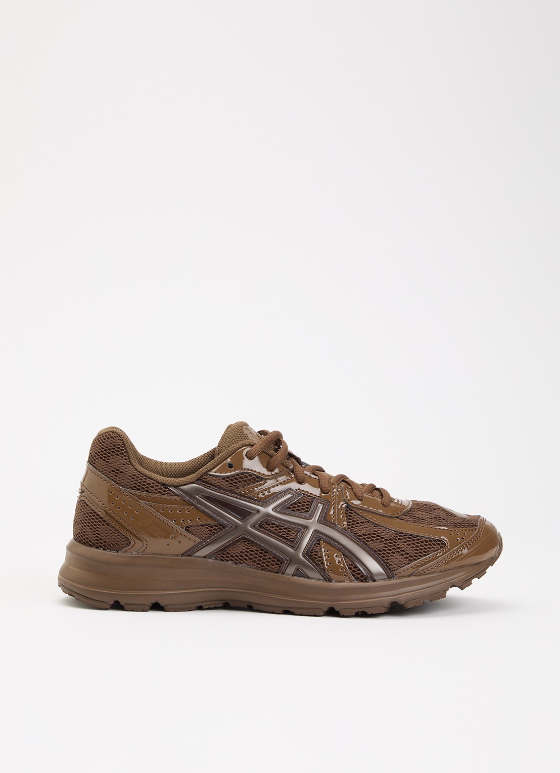 ASICS Jog 100S sneaker van mesh met logo - voorkant 5 bruin