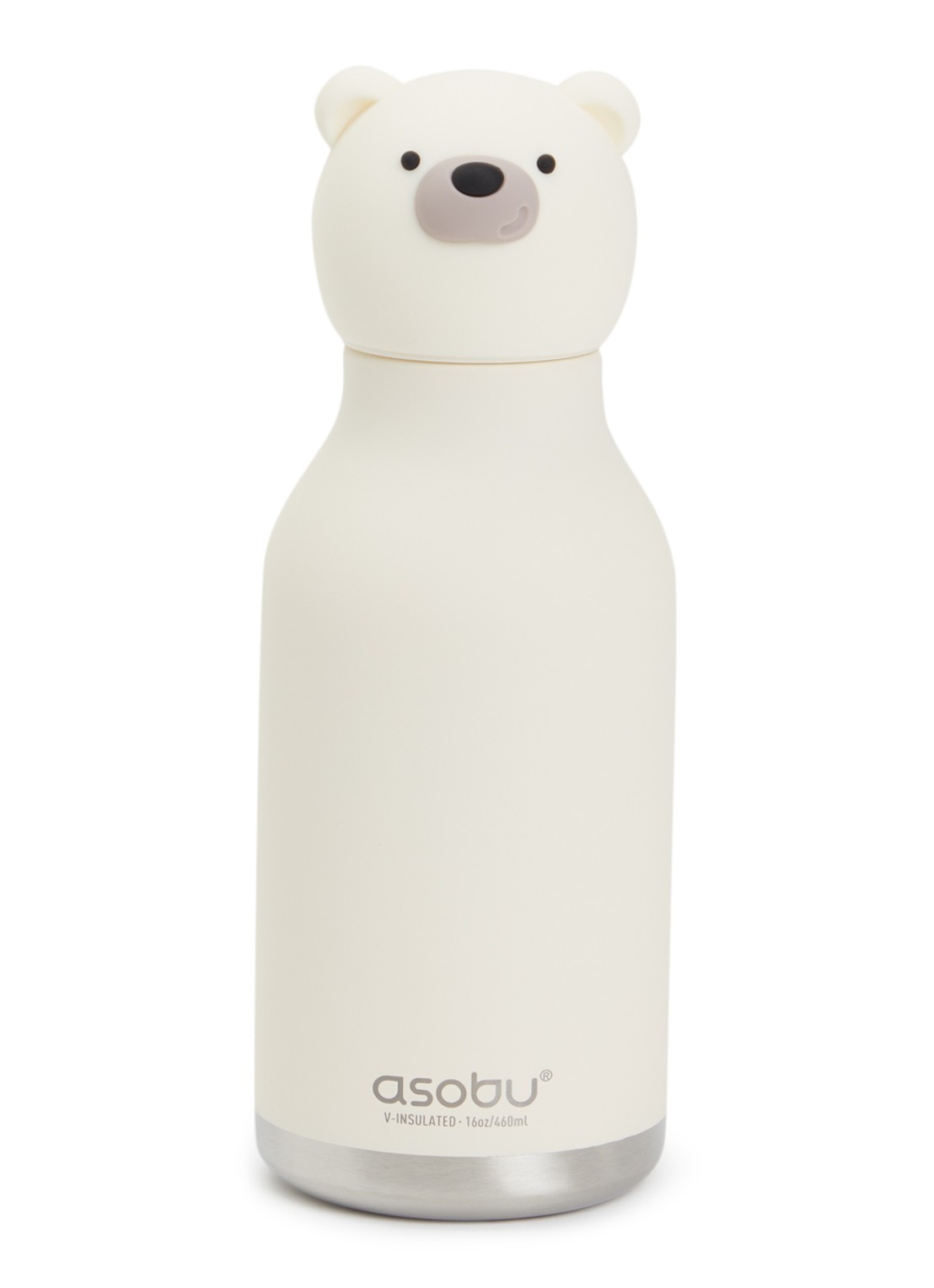 Asobu Bear Bestie waterfles 46 cl - voorkant wit