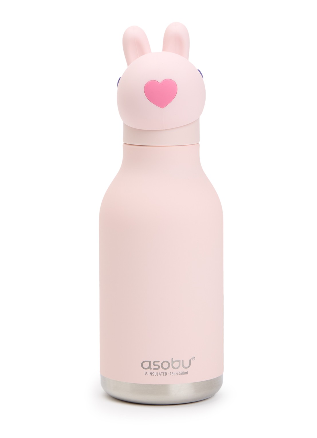 Asobu Bunny Bestie waterfles 0,46 liter  - voorkant roze