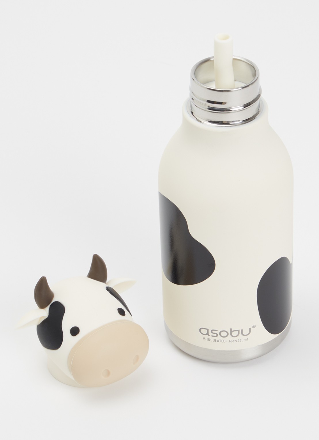 Asobu Cow Bestie waterfles 46 cl - voorkant 2 wit