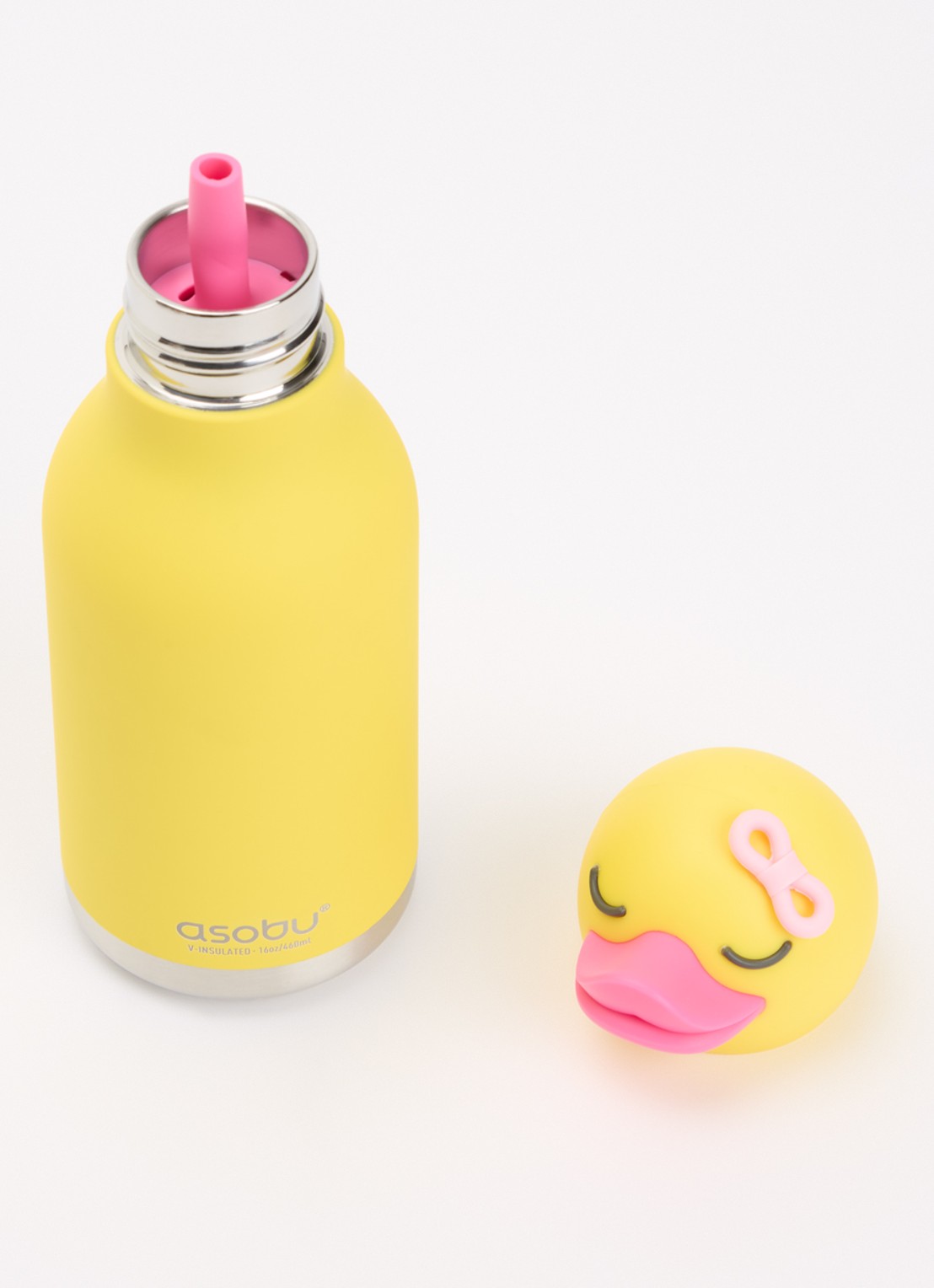 Asobu Ducky Bestie waterfles 46 cl - voorkant 2 geel