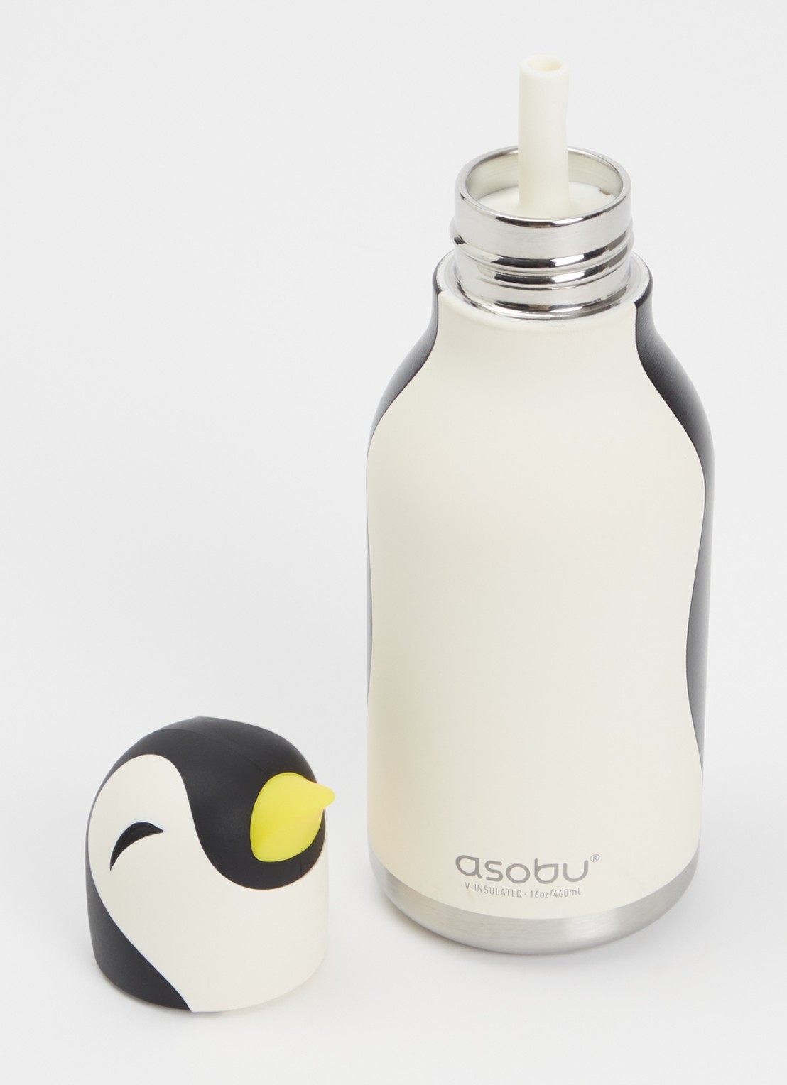 Asobu Penguin Bestie waterfles 46 cl - voorkant 2 wit