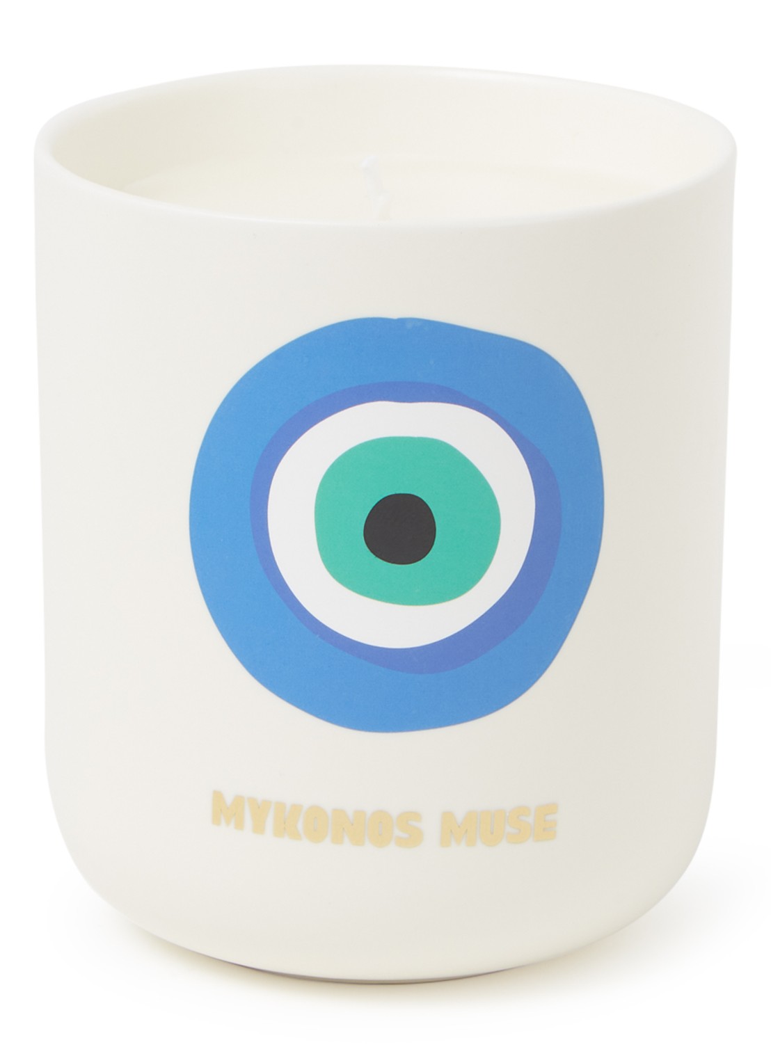 Assouline Mykonos Muse geurkaars 319 gram - voorkant blauw