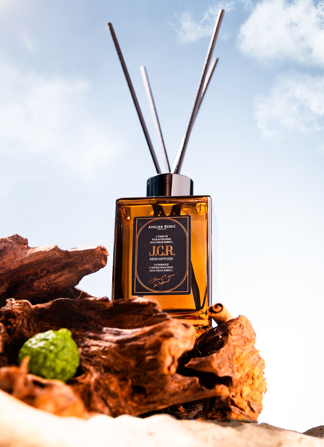 Atelier Rebul J.C.R. Geurstokjes 515 ml - achterkant camel