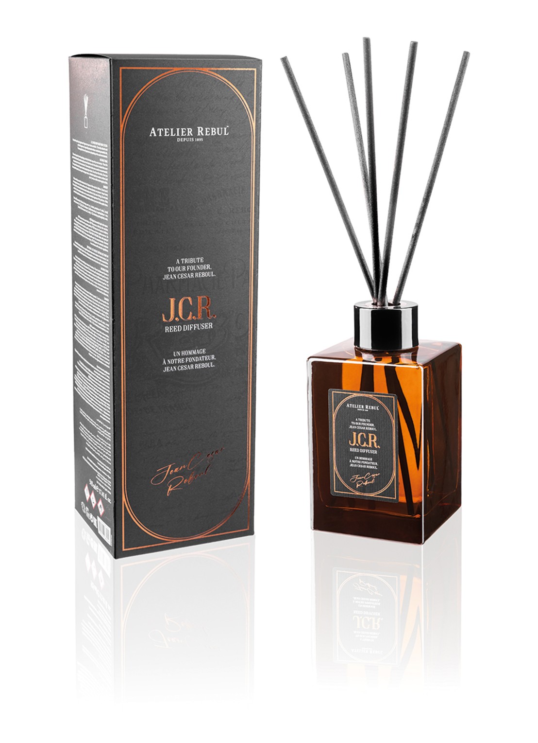 Atelier Rebul J.C.R. Geurstokjes 515 ml - voorkant 2 camel