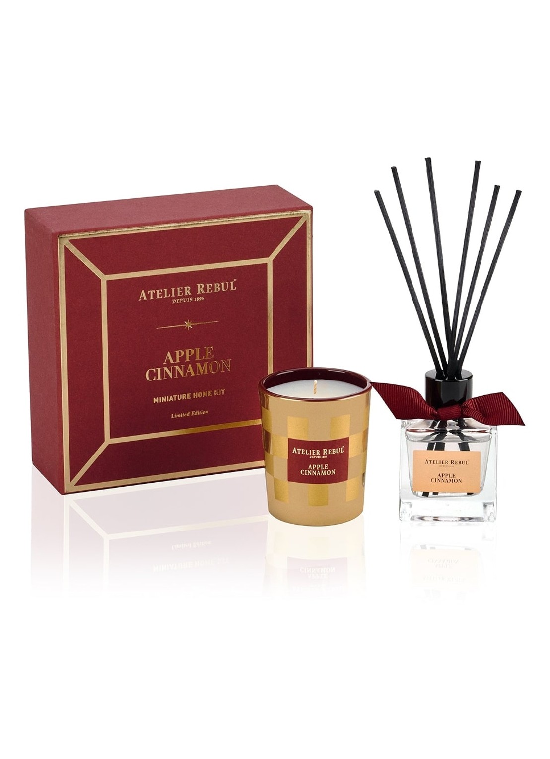 Atelier Rebul Lemongrass & Honey geurstokjes 120 ml - voorkant rood