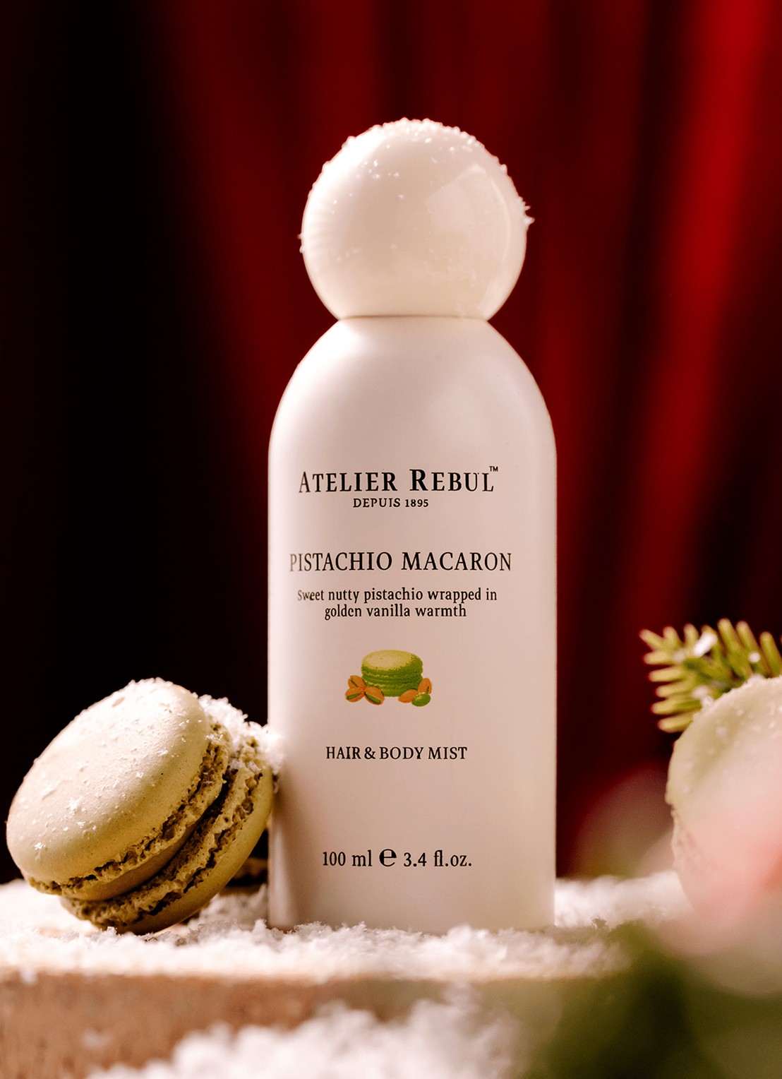 Atelier Rebul Pistachio Macaron Hair & Body Mist 100 ml - voorkant 2 groen