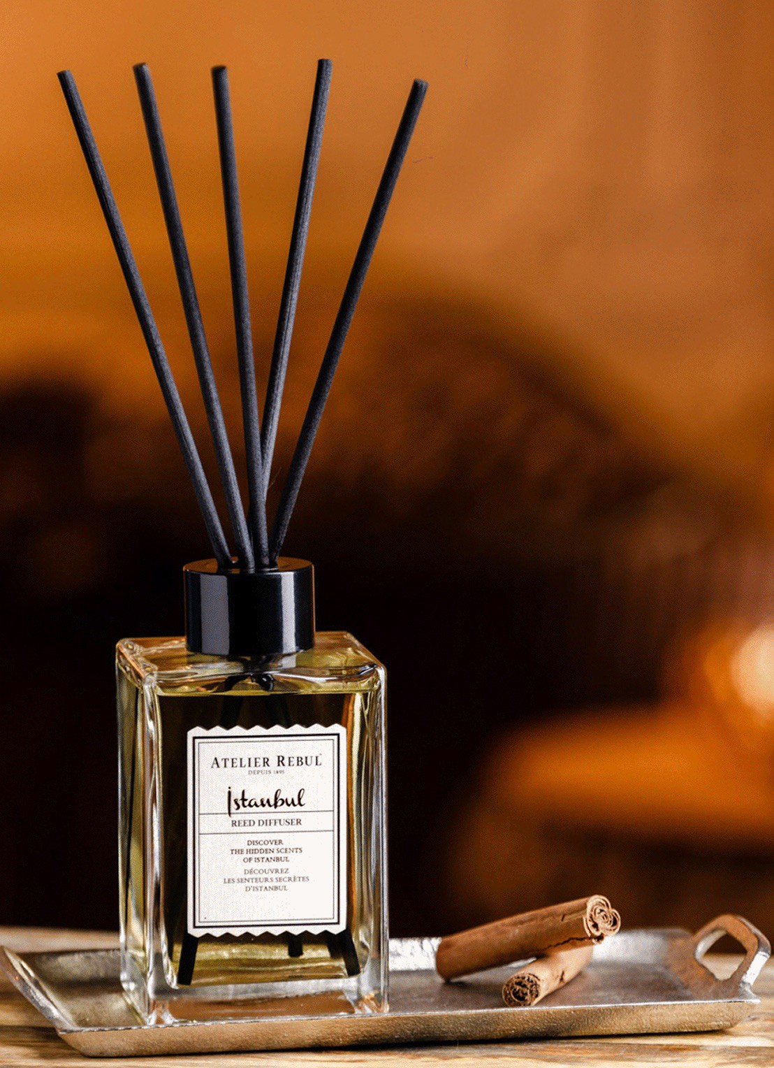 Atelier Rebul Verbena & Ginger geurstokjes 120 ml - detail 2 zwart