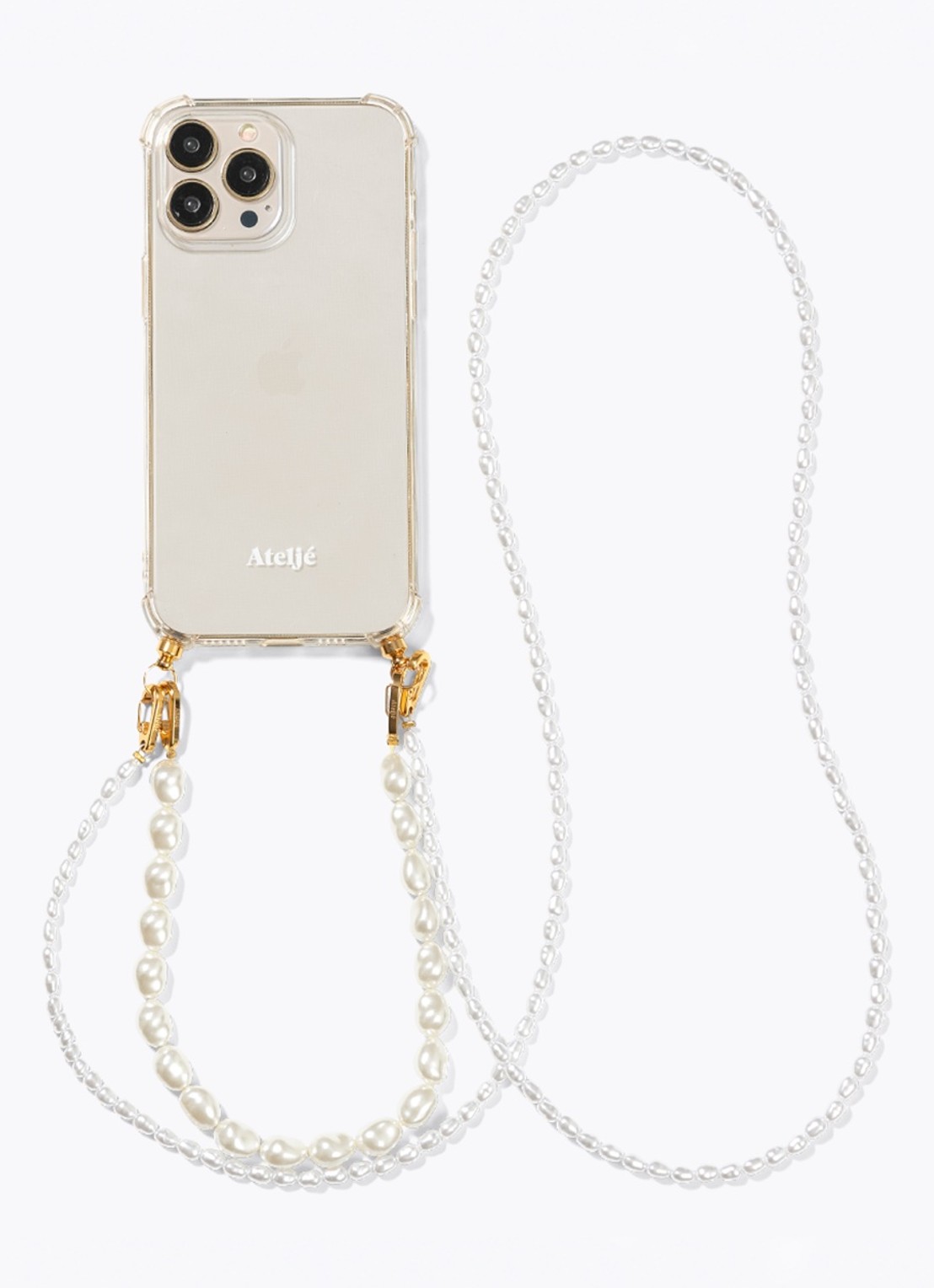 Ateljé Pearl Drop 2.0 crossbody telefoonkoord   - detail 2 wit