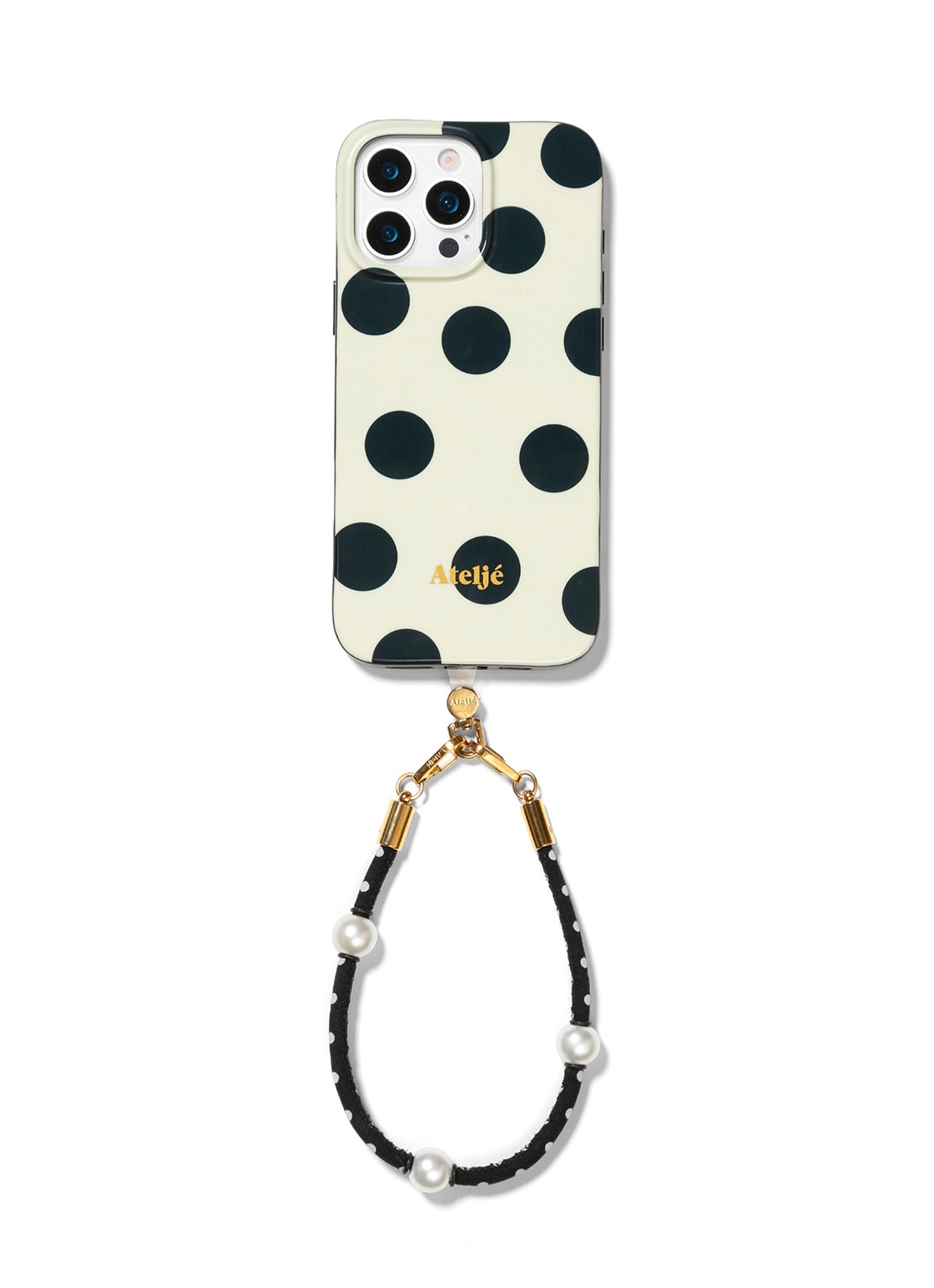 Ateljé Polkadot telefoonhoes voor IPhone 12/12 Pro - detail 4 wit