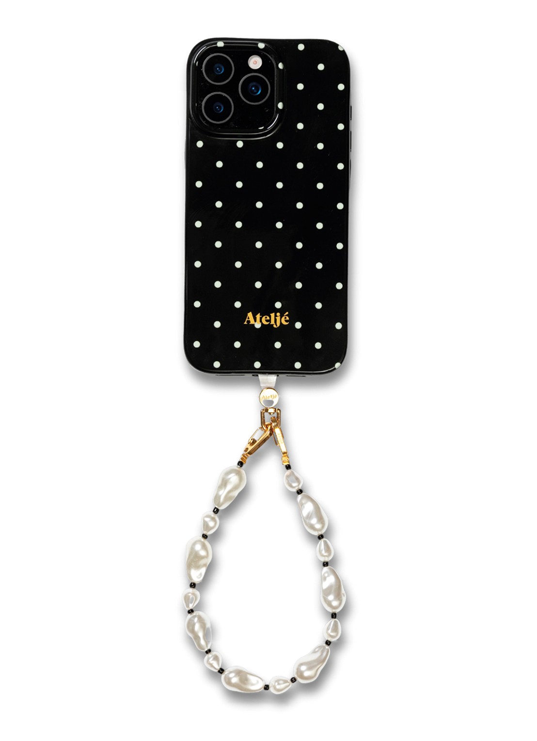 Ateljé Polkadot telefoonhoes voor IPhone 12/12 Pro - detail 4 zwart