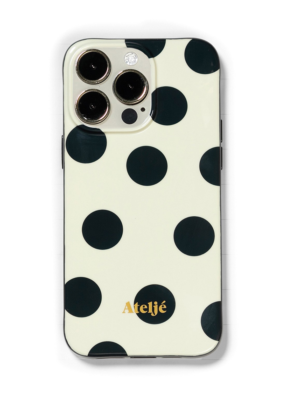 Ateljé Polkadot telefoonhoes voor IPhone 14 Pro Max - voorkant 3 wit