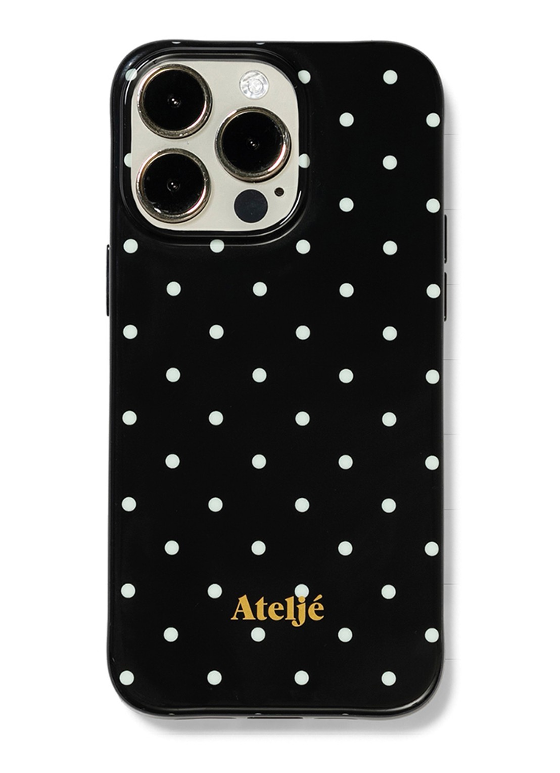 Ateljé Polkadot telefoonhoes voor IPhone 14 Pro Max - voorkant zwart