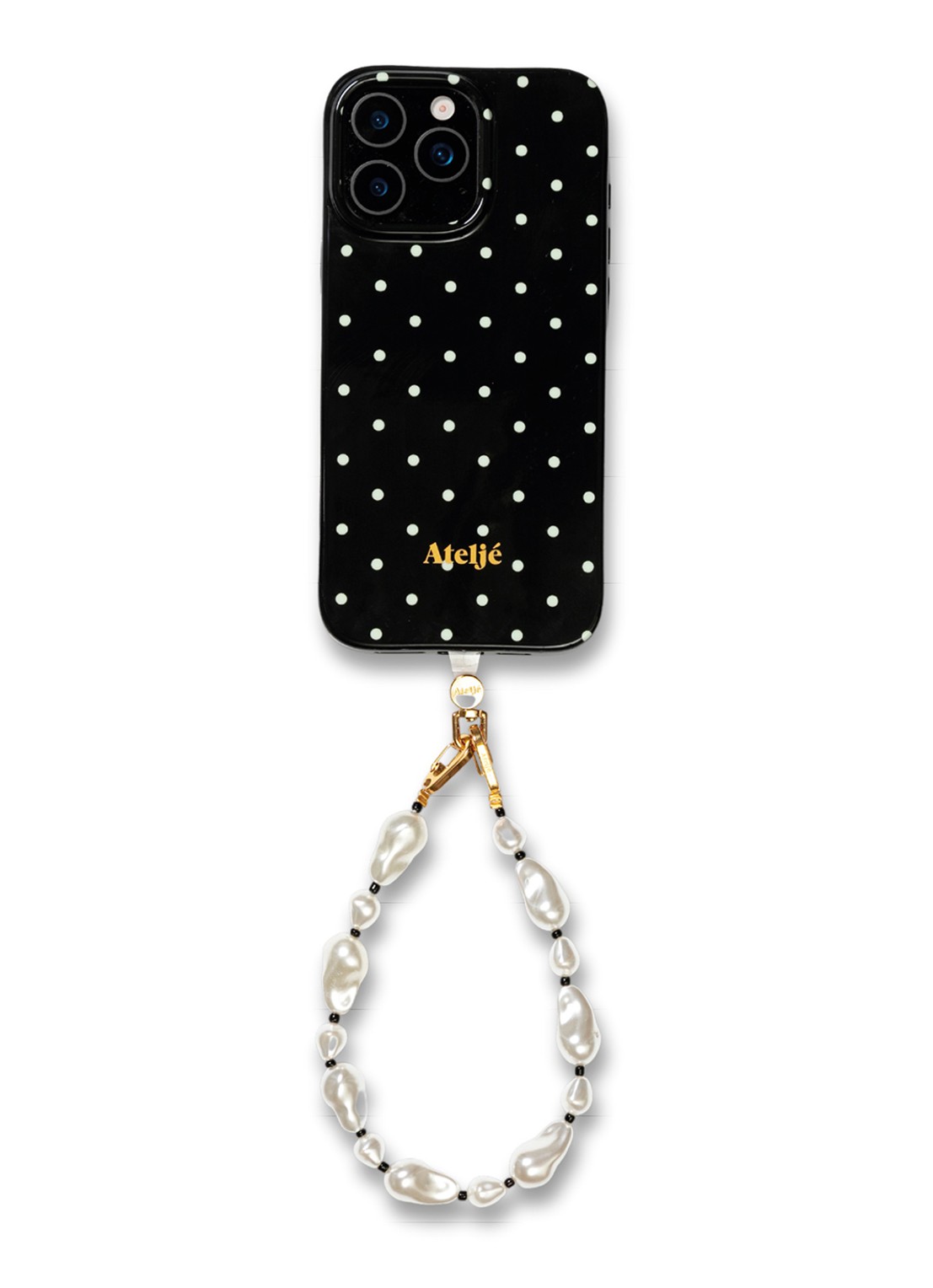 Ateljé Polkadot telefoonhoes voor IPhone 14 Pro - detail 4 zwart