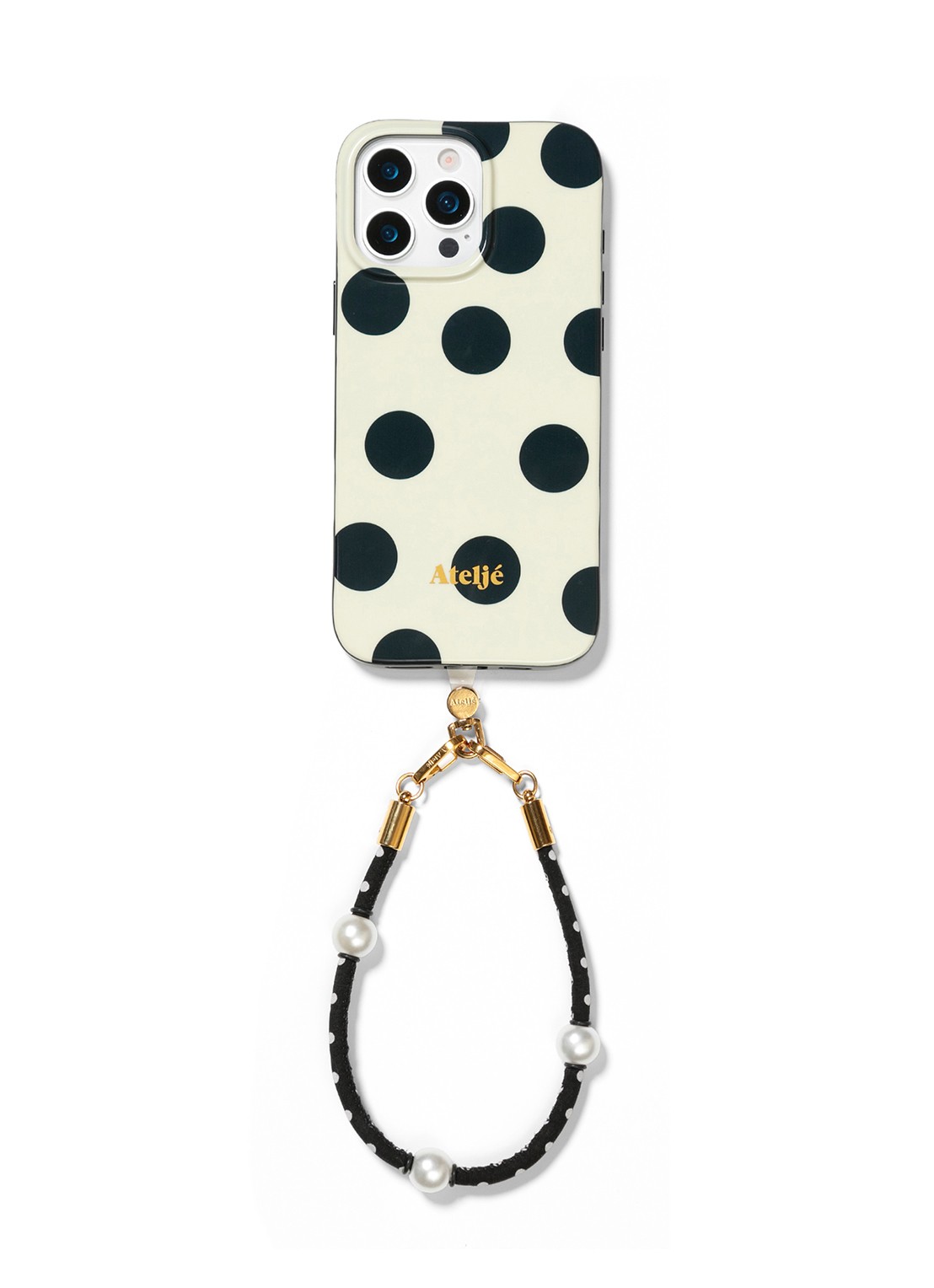 Ateljé Polkadot telefoonhoes voor IPhone 16 Pro - detail wit