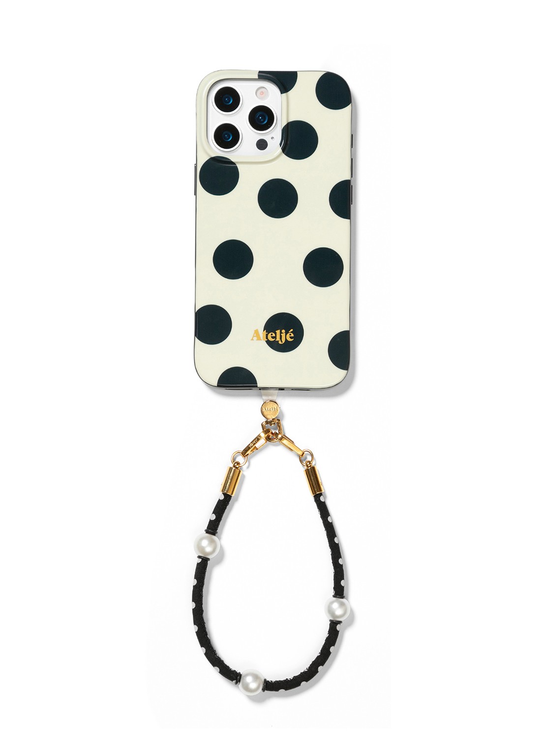 Ateljé Polkadot telefoonhoes voor IPhone 16 - detail wit
