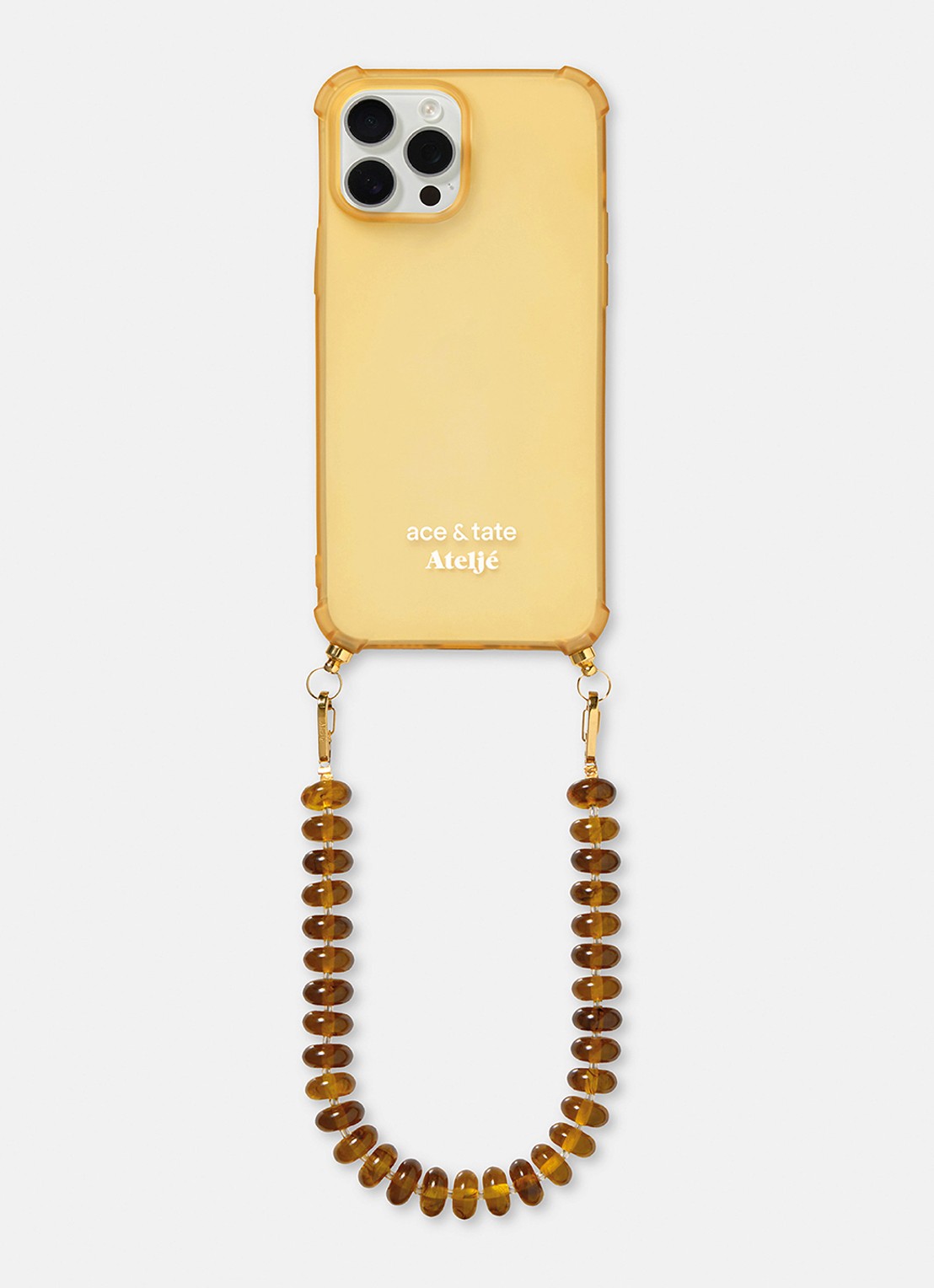Ateljé Sunbeads telefoonkoord 32 cm  - achterkant 2 bruin