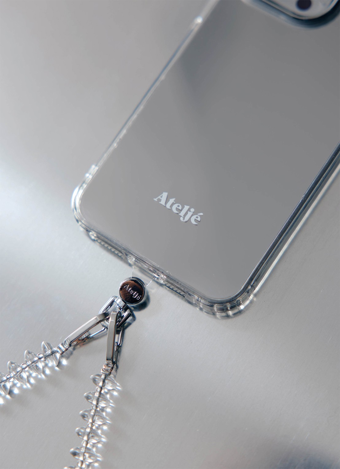 Ateljé Telefoonkoord connecter - voorkant 2 zilver