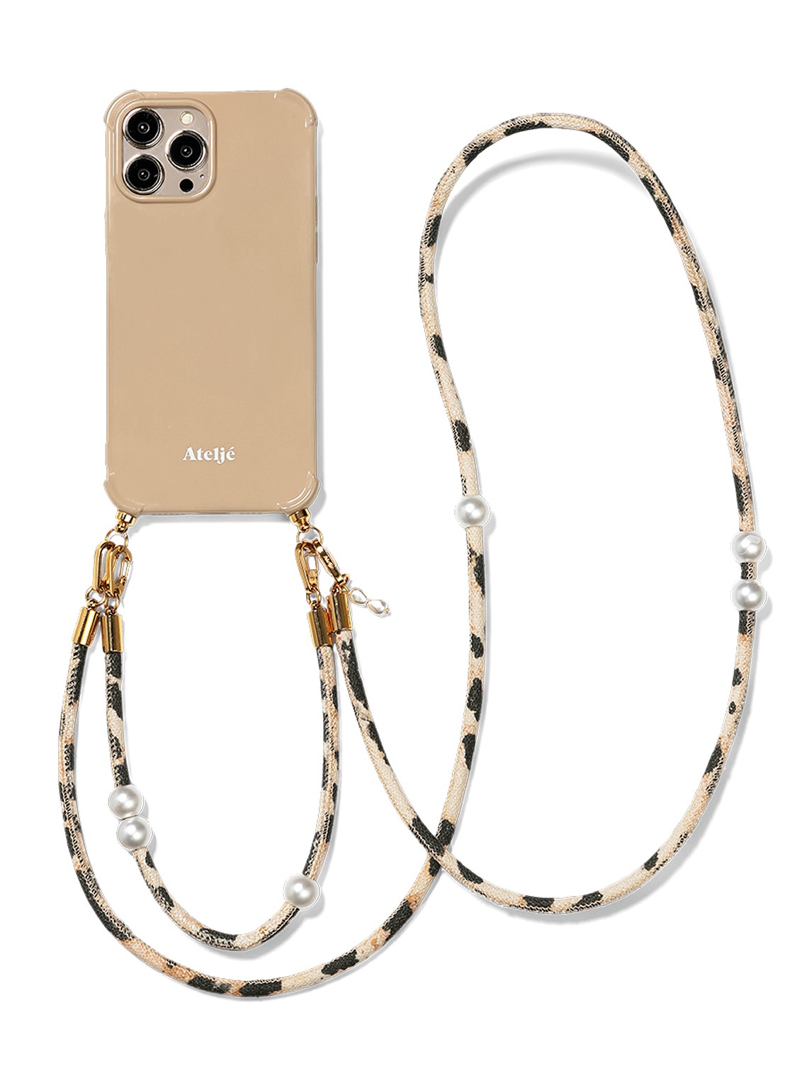 Ateljé Untamed crossbody telefoonkoord - achterkant bruin