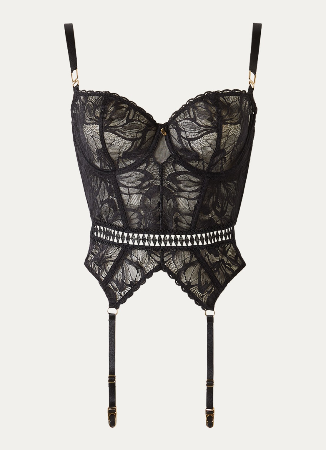 Aubade After Hours bustier van kant - voorkant 2 zwart