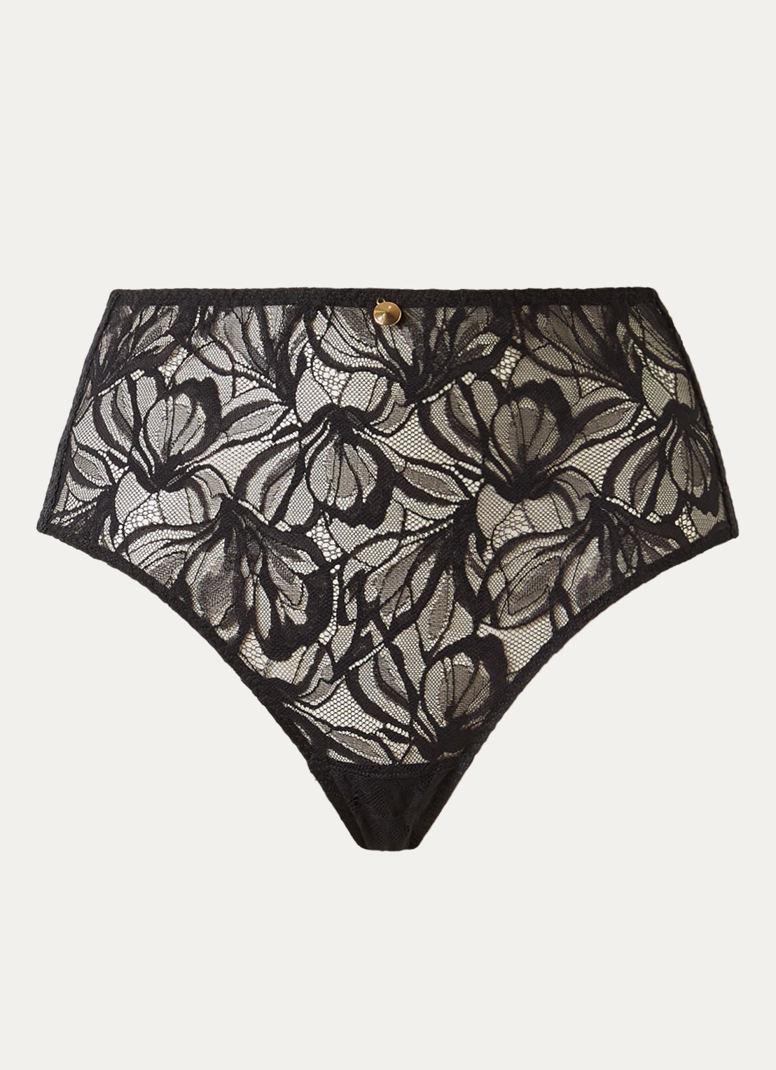 Aubade After Hours high waisted slip van kant - voorkant 4 zwart