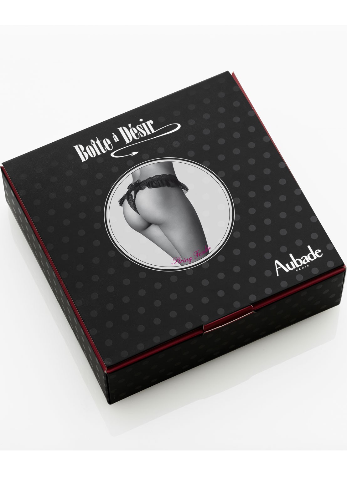 Aubade Boîte à Désir open-up string in giftset - voorkant 3 zwart