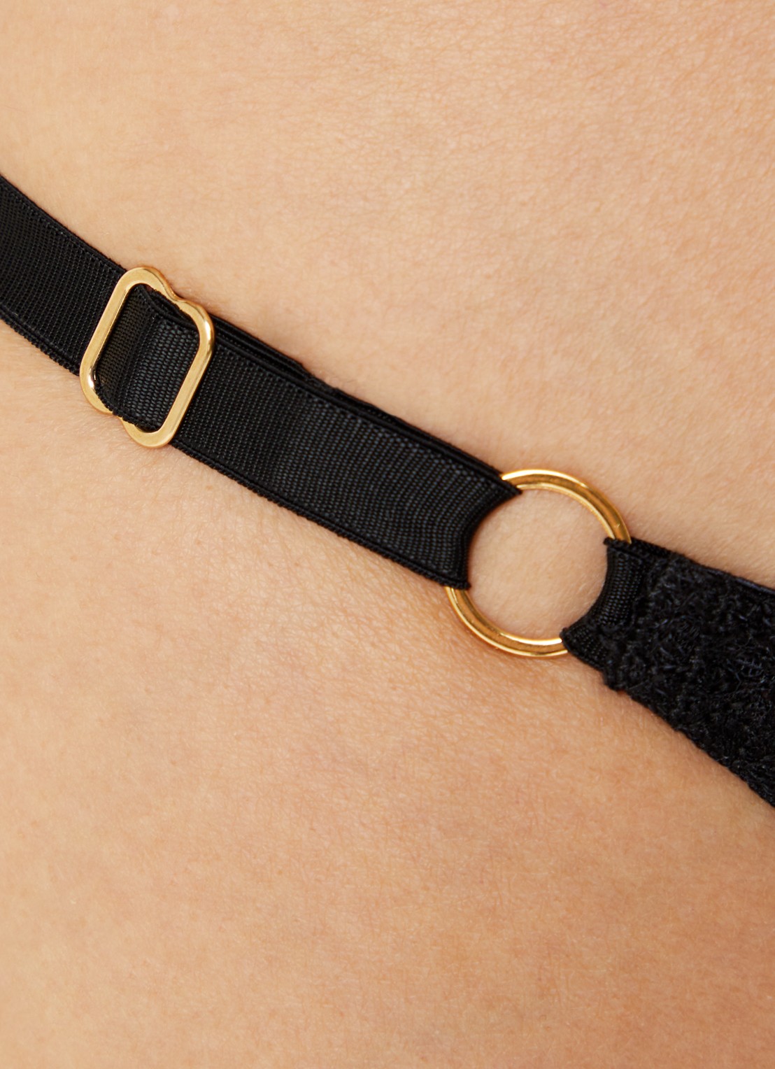 Aubade Cheeky Love slip van kant met gestrikt detail - detail 3 zwart