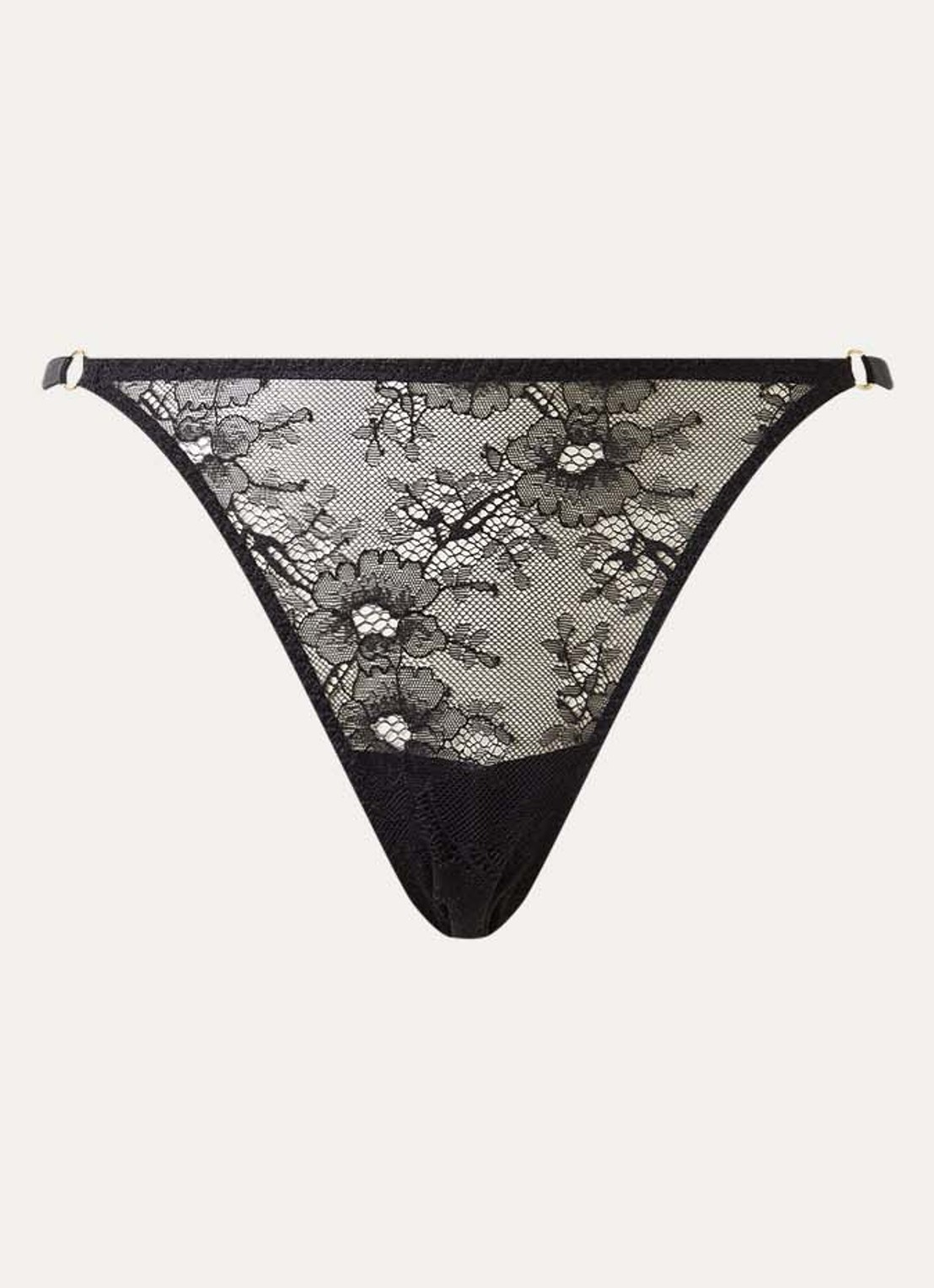 Aubade Cheeky Love slip van kant met gestrikt detail - voorkant 4 zwart