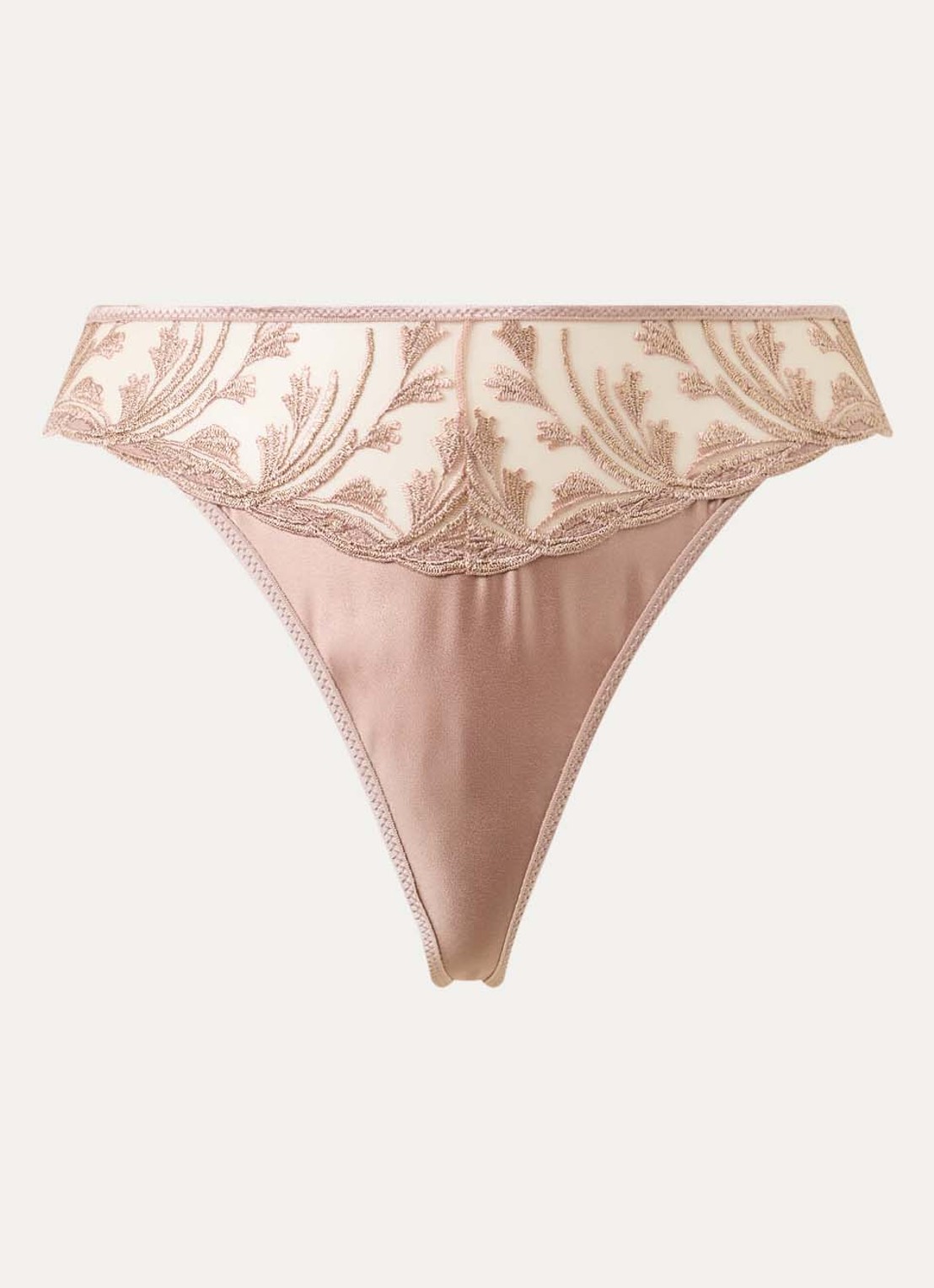 Aubade Cosmic Romance string van mesh  met lurexborduring - voorkant 3 oudroze