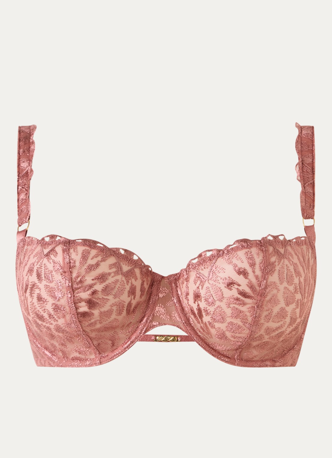 Aubade Crazy In Love beugel bh van mesh - voorkant oudroze