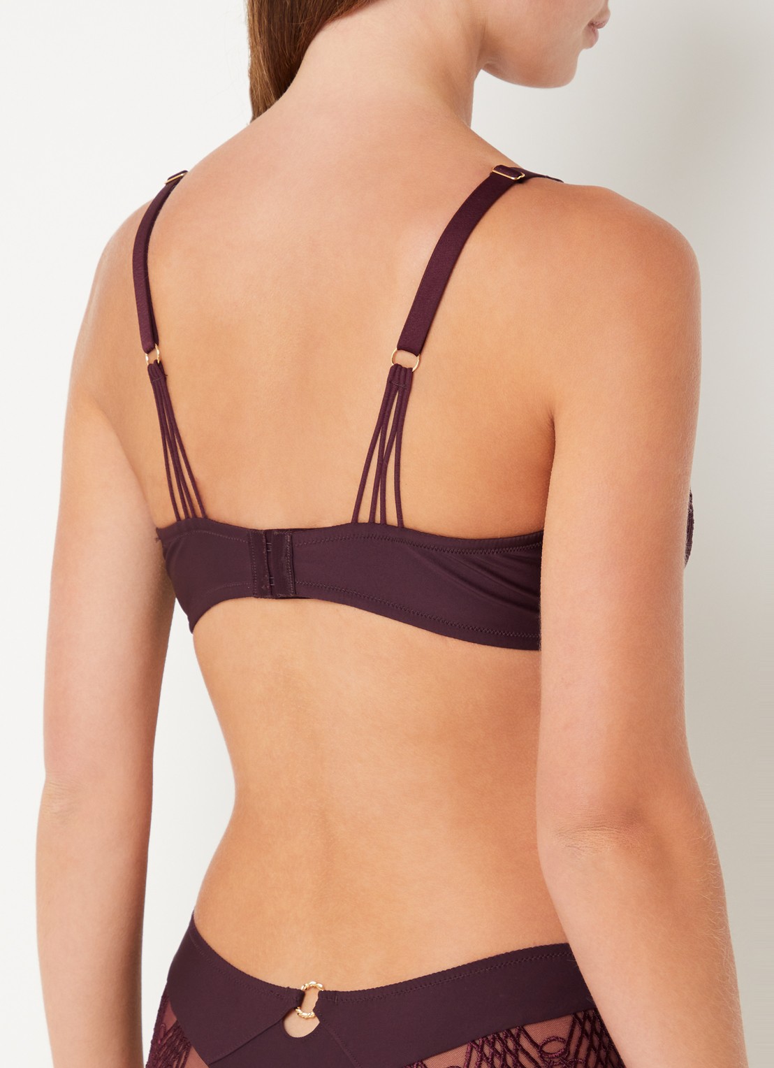 Aubade Eloge Du Desir beugel bh van mesh - achterkant 3 aubergine